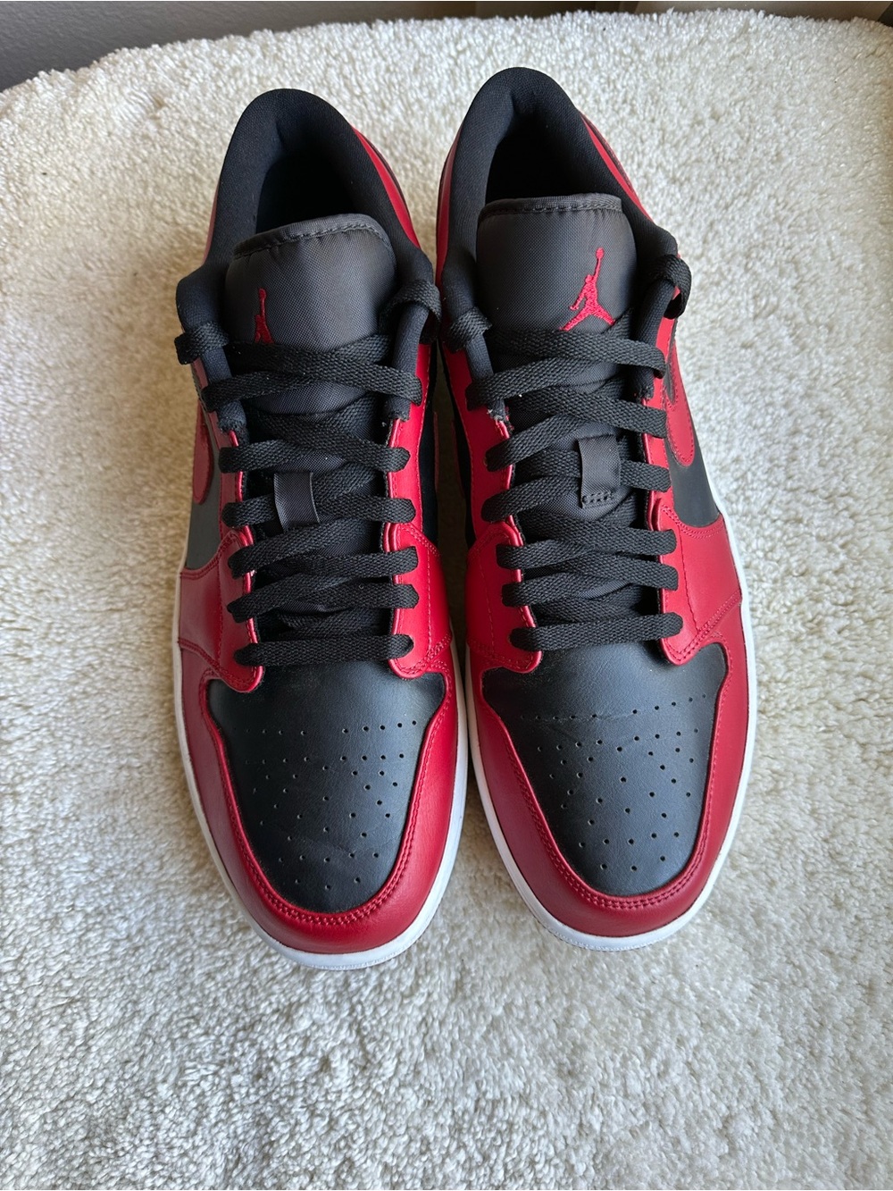 Nike Air Jordan 1 Low Reverse Bred Sneakers in Black and Red Men’s size 14